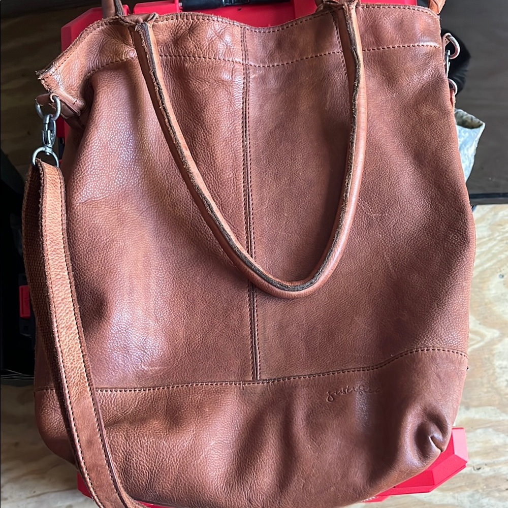 Brown vegan Leather Tote Bag